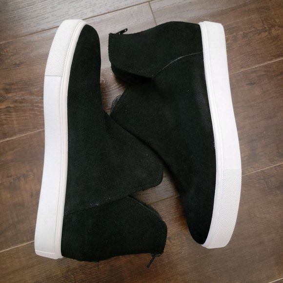 Steve Madden Sneaker Claud Zip Mid Top Black Suede Women's 11 - Picture 6 of 10